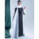 AM4001 Chiffon wrap abaya in black color, lined with white, with opening on the sleeves and the bottom corner for those who love elegance the headcover not included