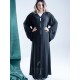 Classy plain black crepe abaya with a modern touch on the sleeves, with black cord embroidery on the sides AS1003