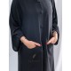 AS1017   Abaya characterized by its patterned fabric and comfortable feel with front pockets and the lock with six large buttons with a round neck the headcover not included