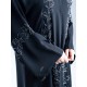 AK3002 Hand work Abaya is attractive with two lines, from the shoulders to the bottom of the abaya and on the sleeves with a crepe fabric
