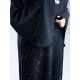 AK3007 A hand work abaya with light wavy lines, giving it a elegant look on the sides and sleeves, with a French crepe sleeve