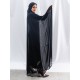 AK3031 Luxurious occasions abaya by hand work on all corners of the abaya with chiffon unit layer with a Bahraini cut, open with two locking buttons at the top and a button on the sleeves the headcover not included