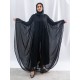 AK3031 Luxurious occasions abaya by hand work on all corners of the abaya with chiffon unit layer with a Bahraini cut, open with two locking buttons at the top and a button on the sleeves the headcover not included